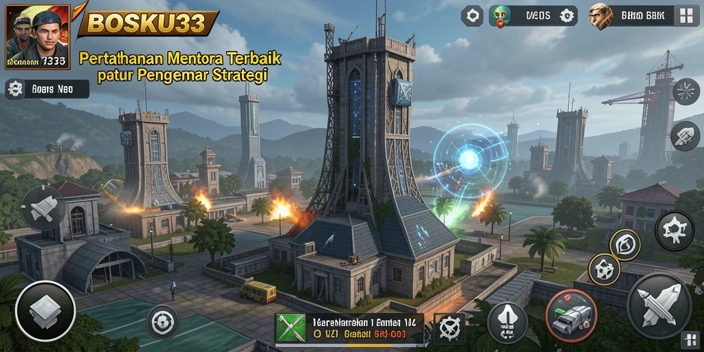 Screenshot BOSKU33 menampilkan aksi pertahanan menara yang mendebarkan.