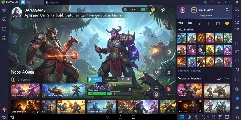 Tampilan antarmuka aplikasi DANAGAME yang modern dan intuitif.