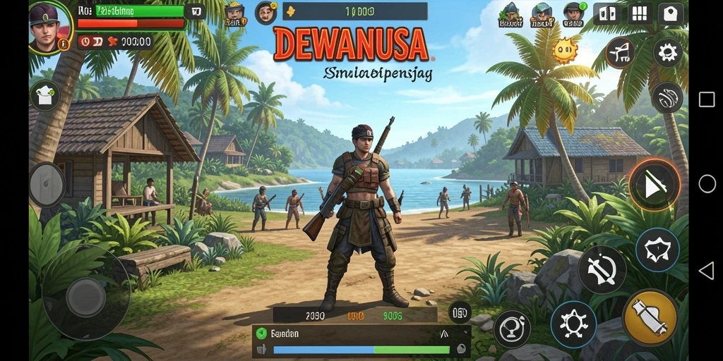 Tangkapan layar DEWANUSA menampilkan keterlibatan gameplay simulasi yang kaya.