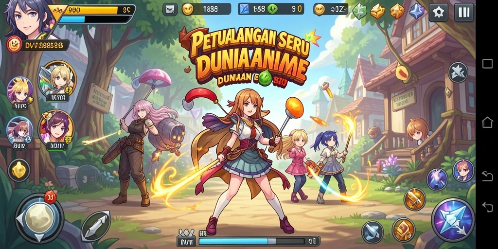 Screenshot gameplay DV188 menunjukkan aksi pertarungan anime yang menakjubkan.