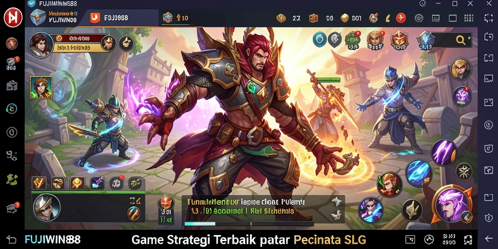 Screenshot FUJIWIN88 menampilkan aksi seru dalam gameplay SLG.