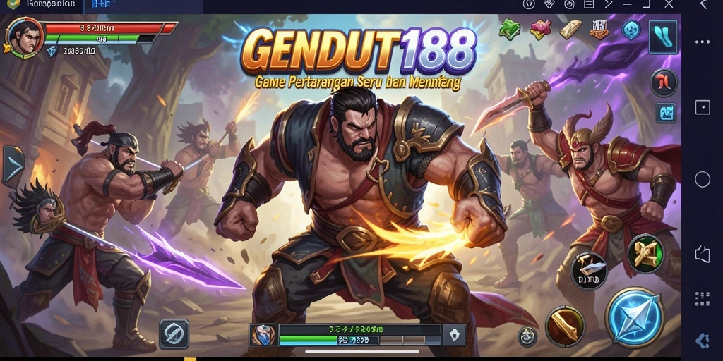 Screenshot GENDUT188 menampilkan karakter dalam pertarungan epik.