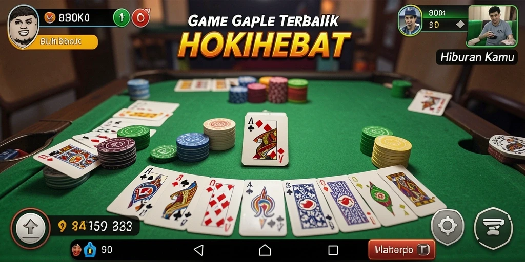 Gameplay HOKIHEBAT menunjukkan suasana permainan Gaple yang seru.
