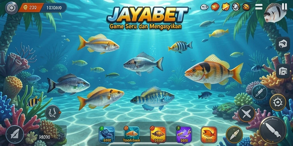 Tampilan gameplay seru dari JAYABET saat menembak ikan.