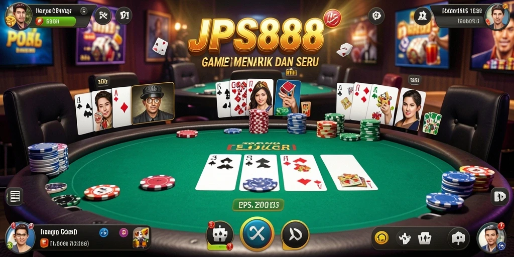 Tampilan menarik dari gameplay Poker di JPS888.