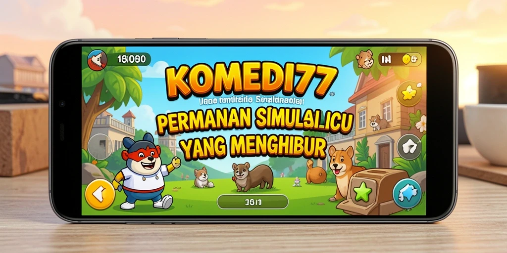 Tampilan gameplay KOMEDI77 yang lucu dan dinamis.