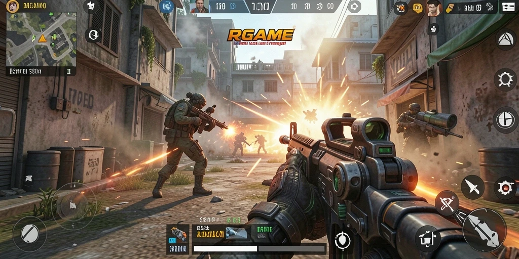 Gameplay RPGAME yang seru dan menegangkan saat bertempur di arena.