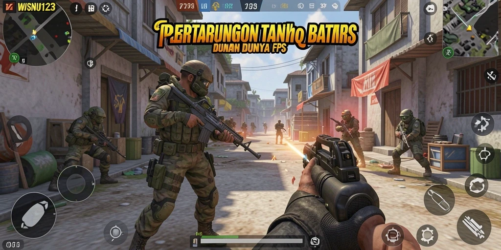 Gameplay seru WISNU123 dengan aksi tembak-menembak yang intens.